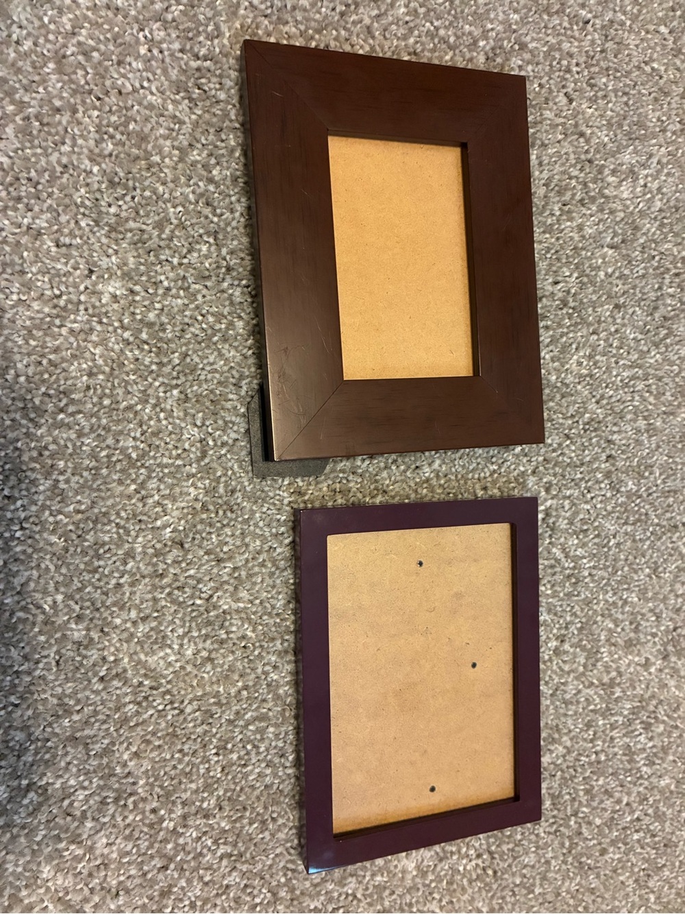 Two Wooden Picture Frame Set in Brown.